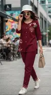 Ff Rayon With Heavy Work Designer Co Ord Set